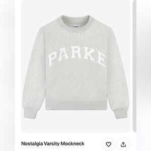 PARKE Light Gray Varsity Sweatshirt Small S/M